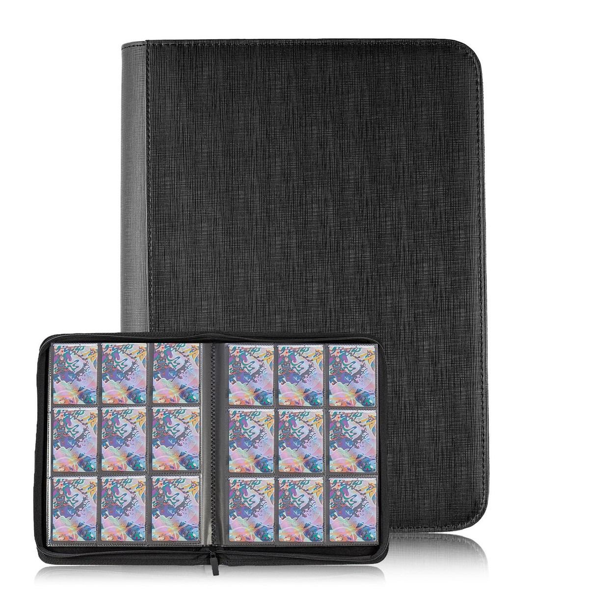 zip up trading card binder Pokemon 1088 Pockets zipper enclosure and wrist strap for easy carrying and maximum protection on the go TCGUARD Trading Card Binder, 9