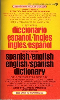 SPANISH-ENGLISH, ENGLISH-SPANISH DICTIONARY, THE NEW WORLD By Salvatore VG