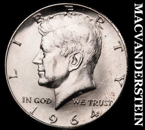 1964 Silver Kennedy Half Dollar-Choice Gem Brilliant Unc No Reserve #G7612