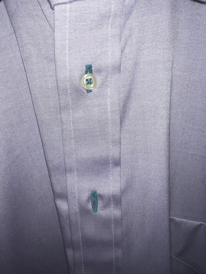 Kenneth Gordon USA S Light Purple Dress Shirt TTX Pinpoint Cotton Oxford - Image 3 of 3