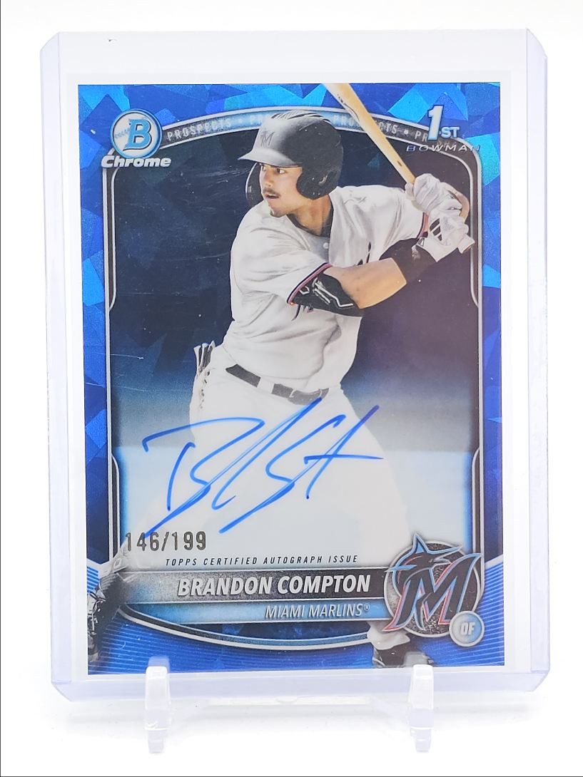BRANDON COMPTON 2025 BOWMAN CHROME DRAFT 1ST SAPPHIRE A AUTO /199 Q4627