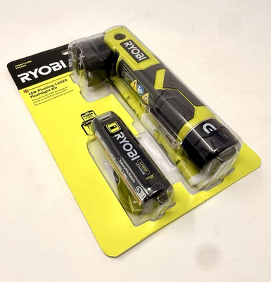 #ad Ryobi FVL54K USB 4V 625 Lumen Pivoting Laser Flashlight amp; 2Ah Battery *SEALED* $44.59