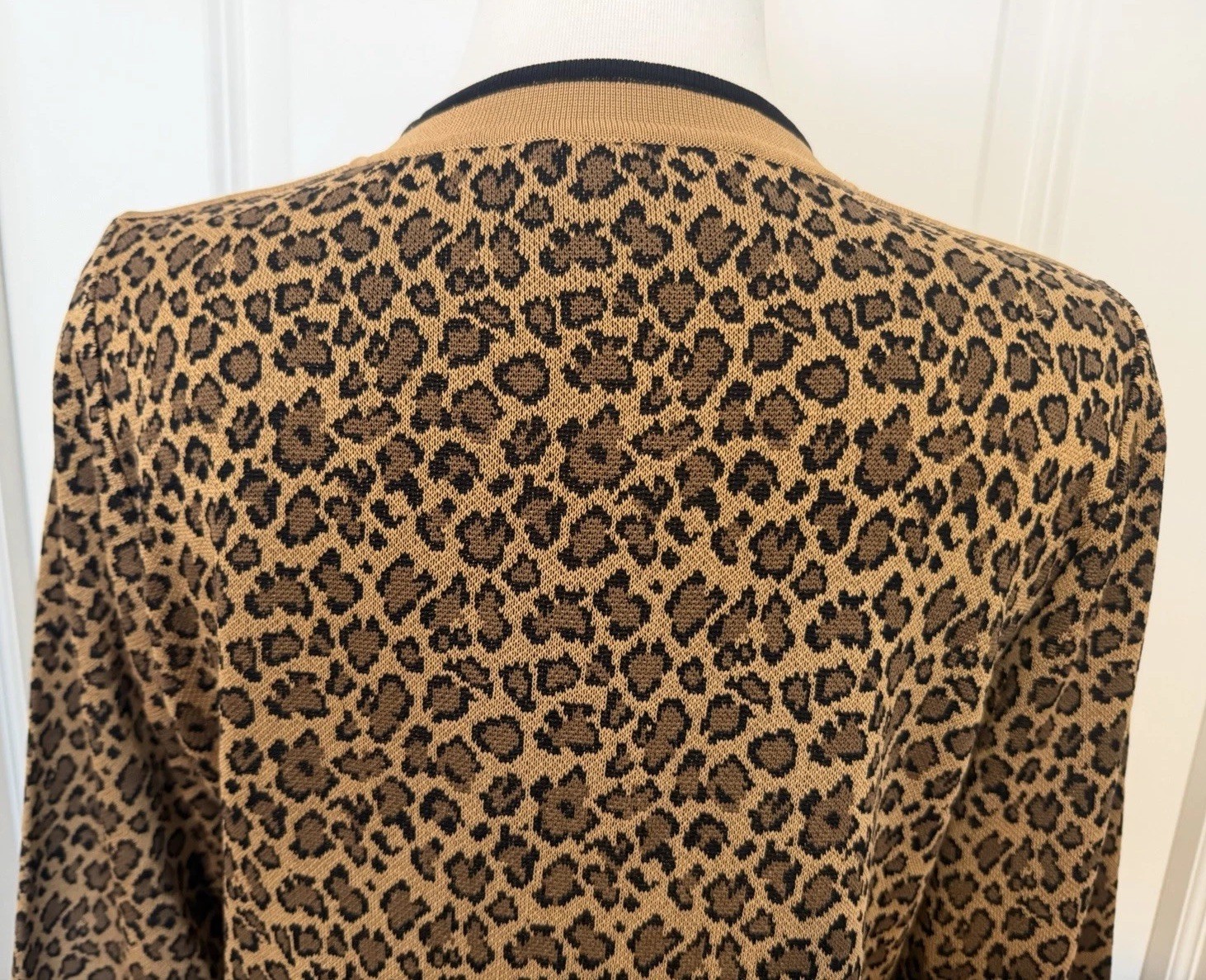 Misook Leopard Print Open Front Long Sleeves Card… - image 9