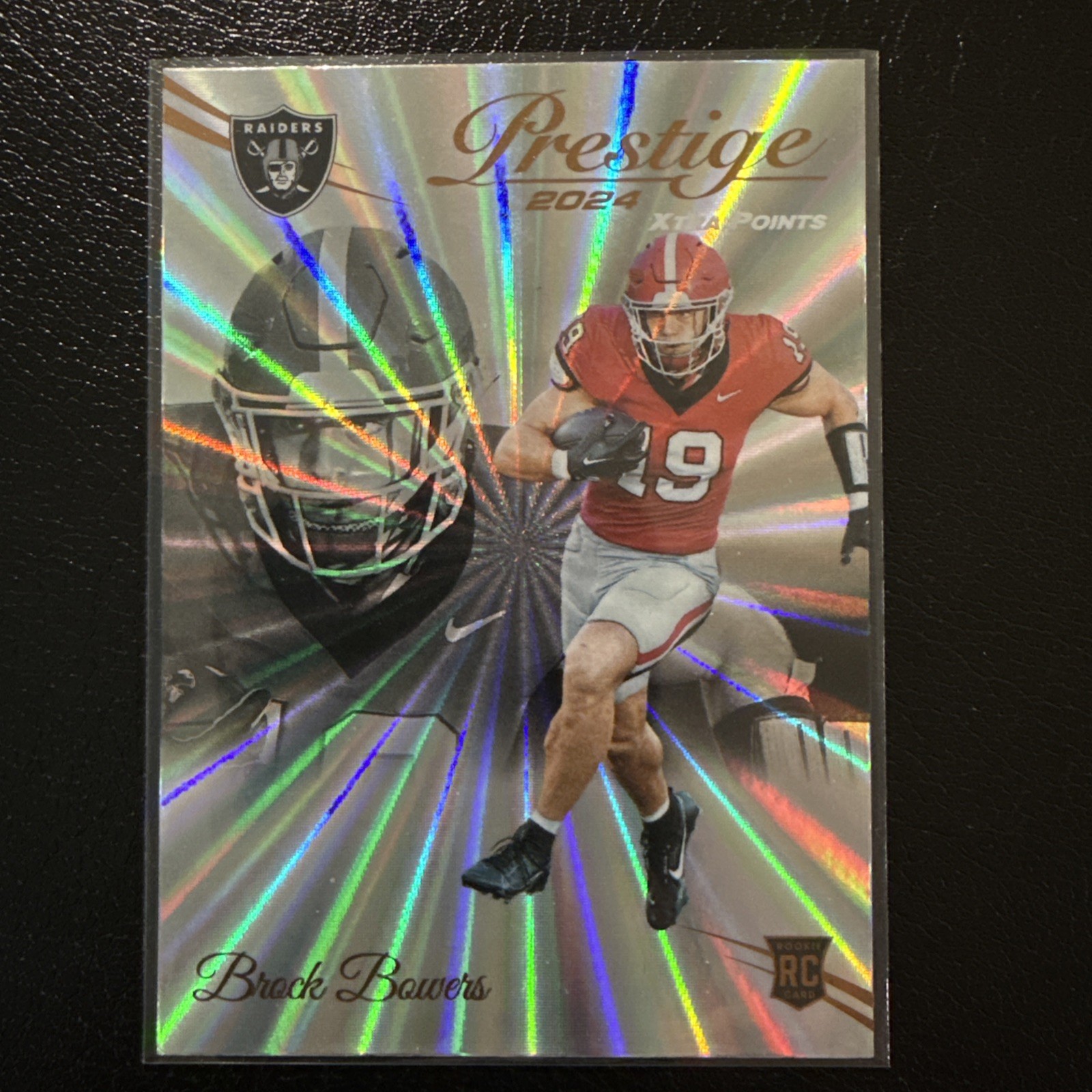 Brock Bowers RC #305 – 2024 Panini Prestige Xtra Points Sunburst – Rookie Card