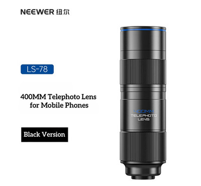 NEEWER 400mm Telephoto Phone Camera Lens with 17mm Threaded Lens Clip, 70cm M