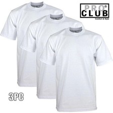 3 Pack Pro Club Men's Heavyweight Cotton Short Sleeve S Crew Neck T-Shirt