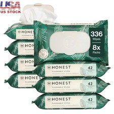 Fragrance Free Flushable Wipes Hypoallergenic Plant Based Soft Cloths 336 Count