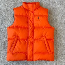 Polo Ralph Lauren Kids Down Puffer Vest Pony Logo Size 6 Orange