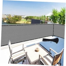 Zip Cable Ties and 3' x 8' Grey Privacy Screen Fence Cover Panel Shade Cloth 