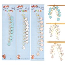 2 Pcs 0-9 Enamel Number Knitting Row Counter Chains, Alloy Stitch Markers Row...