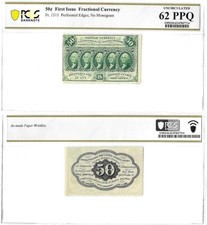 50 Cents First Issue Fractional Currency Fr. 1311 PCGS UNC 62 PPQ