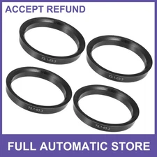 Piece of 4 73.1mm to 63.3mm Plastic Universal Car Hub Centric Rings Black