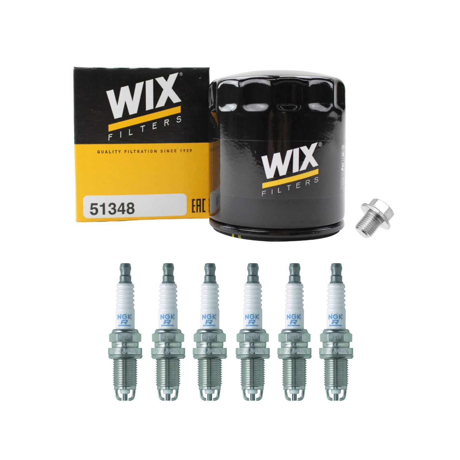 Wix Engine Oil Filter  NGK 6 Standard Spark Plugs kit for 4Runner Tundra 3.4 V6