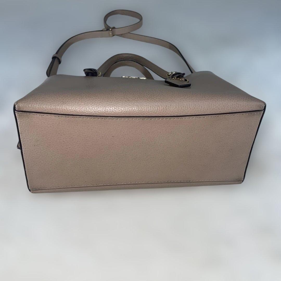 COACH Molly Tote 25 Tote Bag 2way Beige Gray Leather  Authentic thumbnail 6