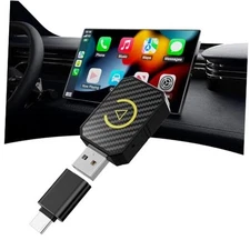 2-in-1 Wireless CarPlay & Android Auto Adapter, Convert Wired to Wireless Black