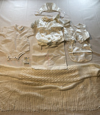Vintage Phyllis Baby Wear 7 Piece Boys Christening Baptism Set Size O-6 Months