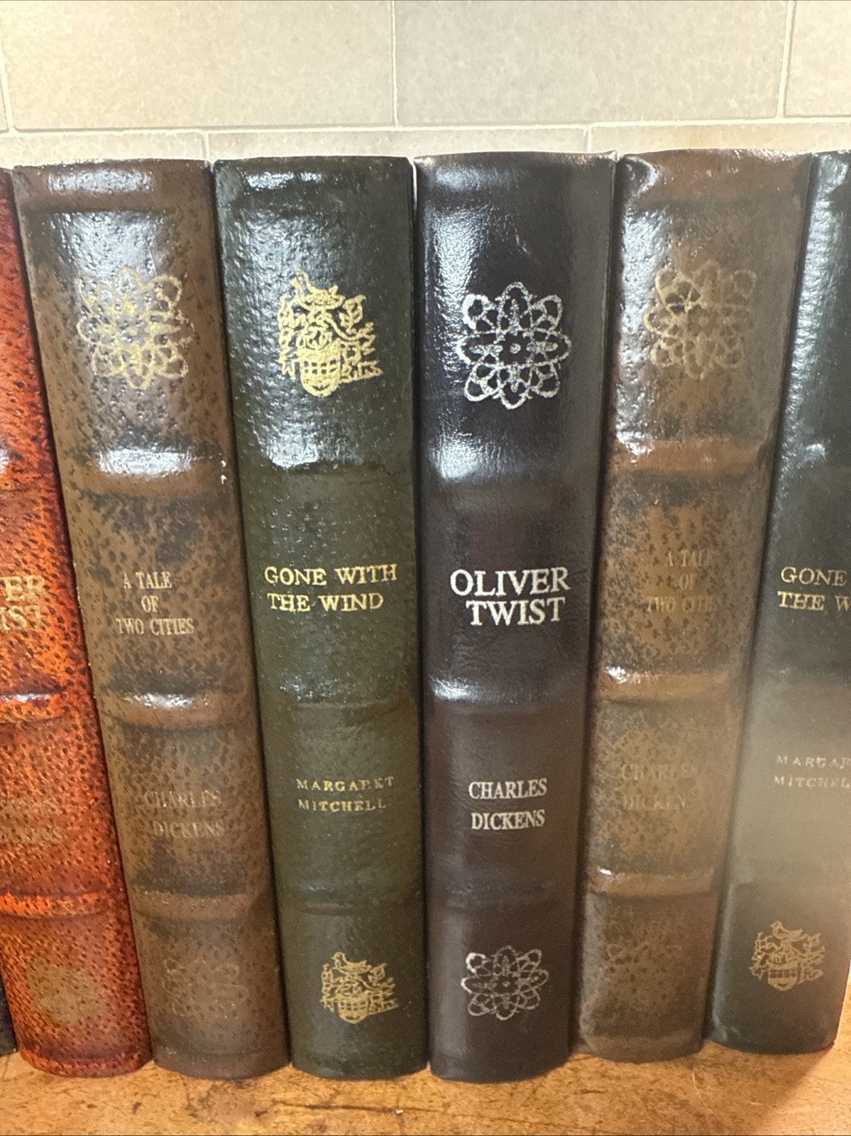 Decorative Faux Books Storage Boxes Wood Felt Lined Hollow Book Hide Lot Of 7