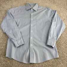 Brooks Brothers Dress Shirt Mens 16-34 Regent Non-Iron Blue Micro Check Business