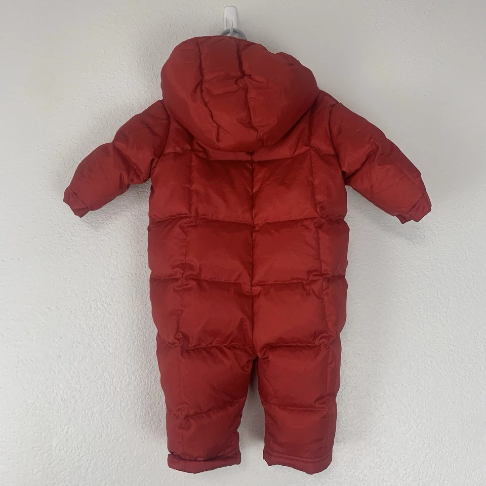 Polo Ralph Lauren Snowsuit Size 9m Down Filled One Piece Hooded Winter Full Zip - Image 3 of 4