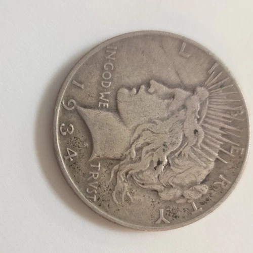 1934 S Peace Dollar $1 90% Silver Business Strike US Coin Circulated