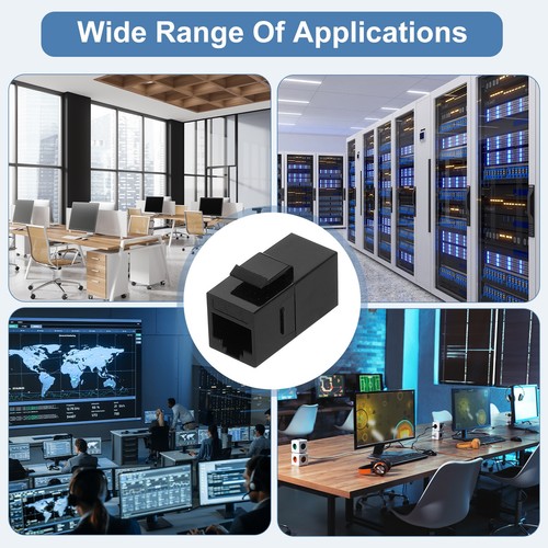 10 Pack Cat 6 Ethernet Coupler RJ45 Cat6 Coupler Female to Female Adapter, Black - Photo 5/6