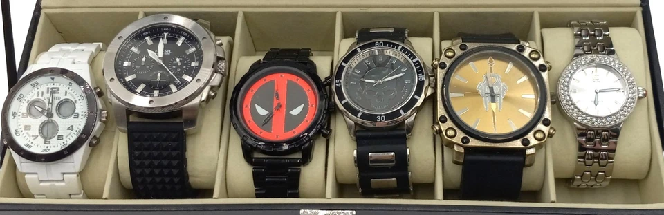 Lot Of 6 Men's watches, Fossil, Ecko, Marvel, Gaming. With Bonus Watch Box. - Image 2 of 4
