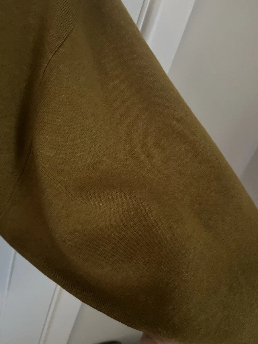 ZARA Ochre Knit Boat Neck Long Sleeve Cashmere Blend Jumper  L oversized