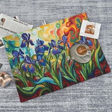Watercolor Flowers Dish Drying Mat Kitchen Counter Absorbent Microfiber 18x24