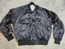 XL The Heartbeat Of America Satin Bomber Jacket Chevrolet Vintage Auburn Chevy