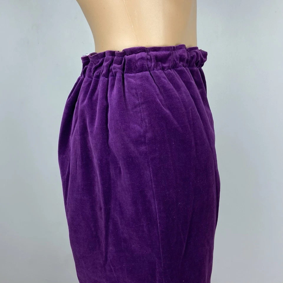 Винтажный 60-х 70-х двусторонний бархата / шерсти Tweed размер XS брюки расклешенный брюки высоты - Изображение 4 из 4