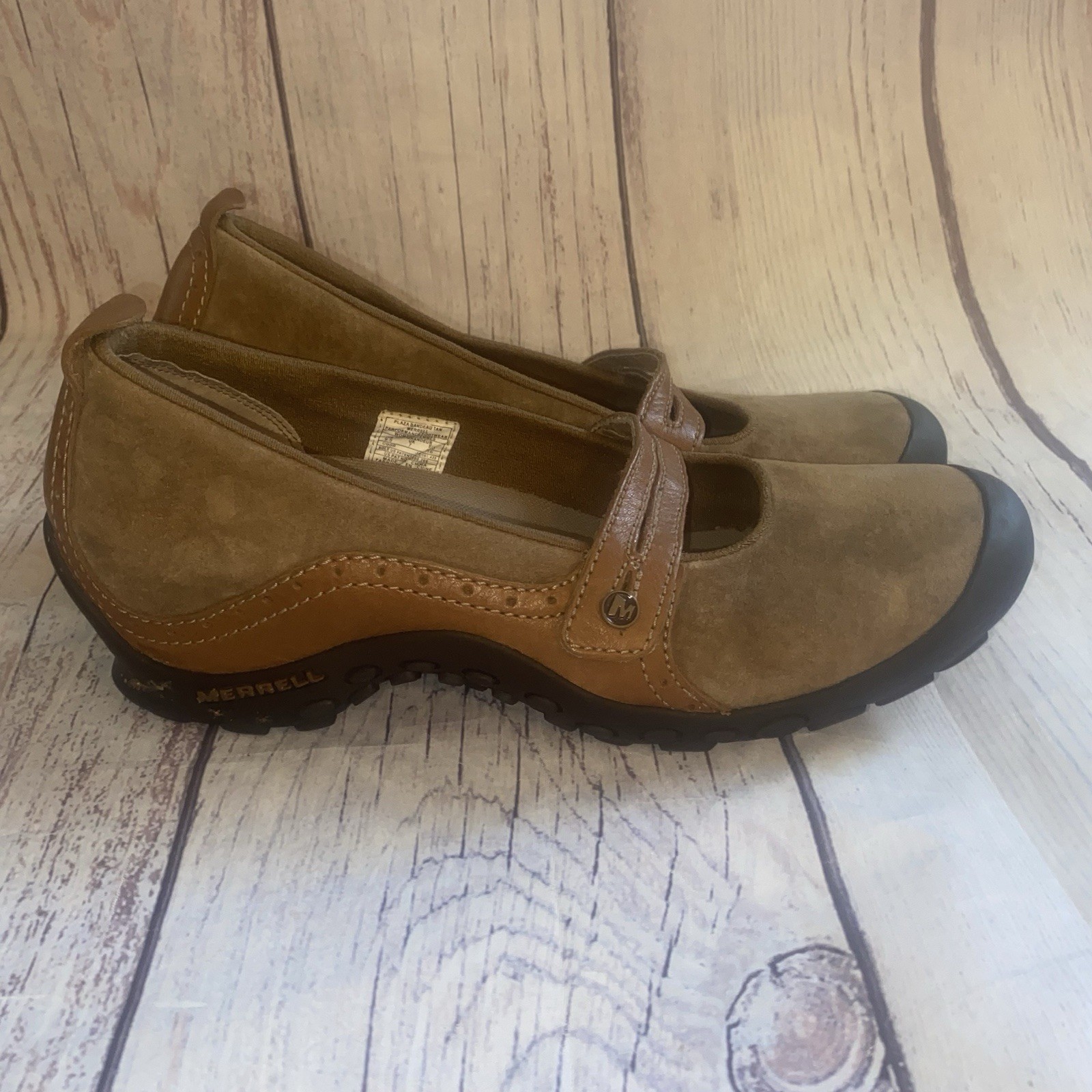 Merrell Plaza Bandeau Qform Ortholite Mary Jane scarpe marroni da donna taglia 9 5