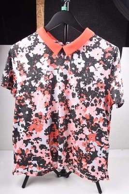 Damen Under Armour UA Zinger Poloshirt / Orange Blumenmuster