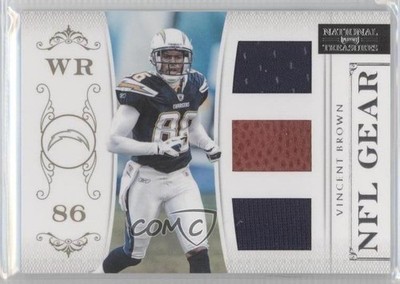 2011 Playoff National Treasures NFL Gear Trios 80/99 Vincent Brown #35 t8i