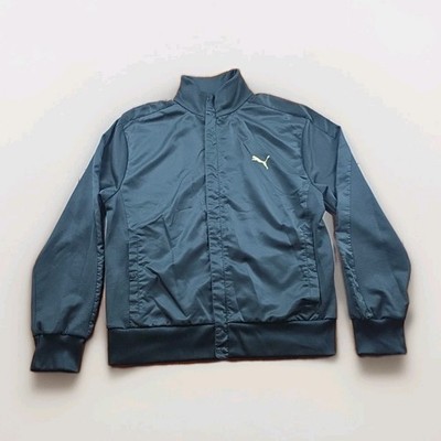 Puma Jacket Balck With Gold Logo Size Medium Full Zip