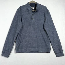 Marine Layer Sweater Mens Medium Henley Pullover Mock Neck Sweatshirt Fishmerman