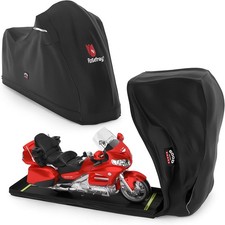 Motorcycle Cover 600D Waterproof Heavy Duty 118 Black Rosefray Full Enclosed