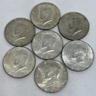 Silver Kennedy Half Dollars 1968 Silver Coins Lot Of 7 Beautiful Coins