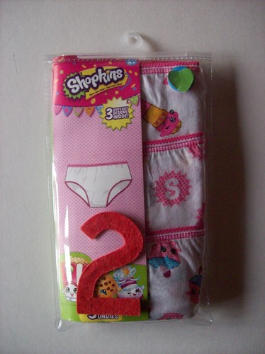 Shopkins Underwear Underpants Girls 3 Brief Panties Undie Sz 4 6 8 10 - Picture 3 of 6