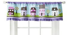 Circo Play House Window Valance Kids Blossom Trees Houses 15" W x 54" L New