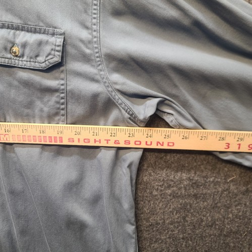Wrangler Shirt Mens L Chamois Long Sleeve Workwear Chore Brushpopper Faded Blue - Picture 5 of 9