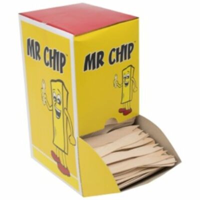 Schachtel mit 1000 Holzspäne Gabeln Mr Chip Birkenholz Party BBQ Einweg zum Mitnehmen