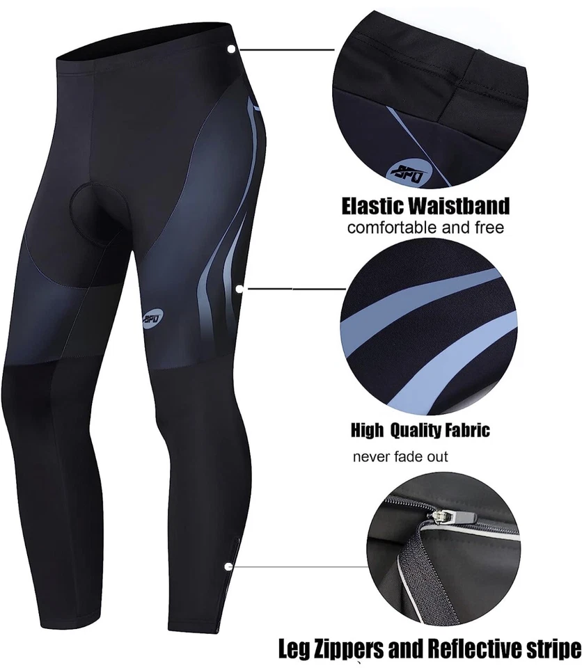 Men's Bicycle Pants 4D Padded Road Cycling Tights MTB Leggings Outdoor Cyclist - Image 2 of 4