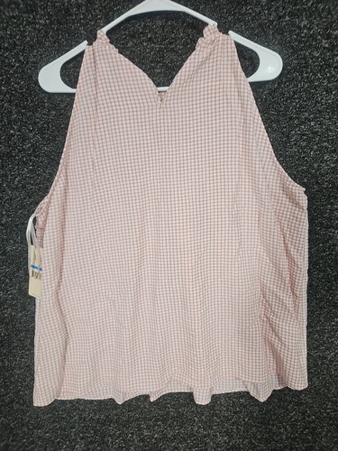 Nanette Lepore Pink Women's Neck Sleeveless Blouse Tank Check Gingham Size XL - Picture 9 of 9