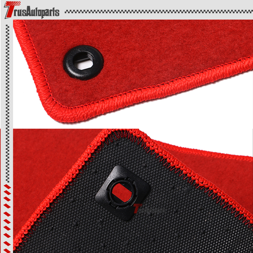 For 16-21 Honda Civic Red Floor Mat Carpet Nylon Front Rear w/ Multicolor Sport - Picture 5 of 7