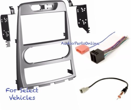 Silver Double Din Kit Combo for 2010 2011 2012 Hyundai Genesis Coupe w/Manual AC - Picture 1 of 1
