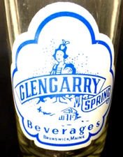 vintage ACL Soda POP Bottle:  GLENGARRY SPRING of BRUNSWICK, MA -  7 oz ACL