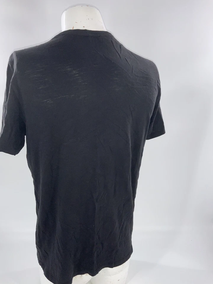 Vince Slub Short Sleeve V Neck T Shirt M Men Black Cotton Md Peru YGI I2-249 - Image 4 of 4