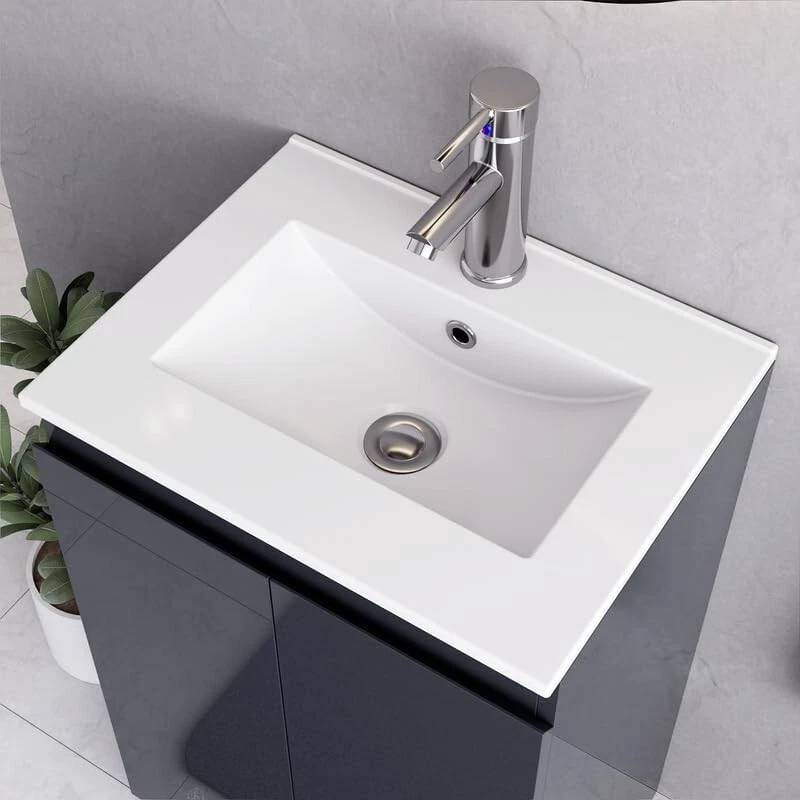 BELOFAY Denvor Grey 500mm Floor Standing Bathroom Vanity Unit With Basin - Image 4 of 4