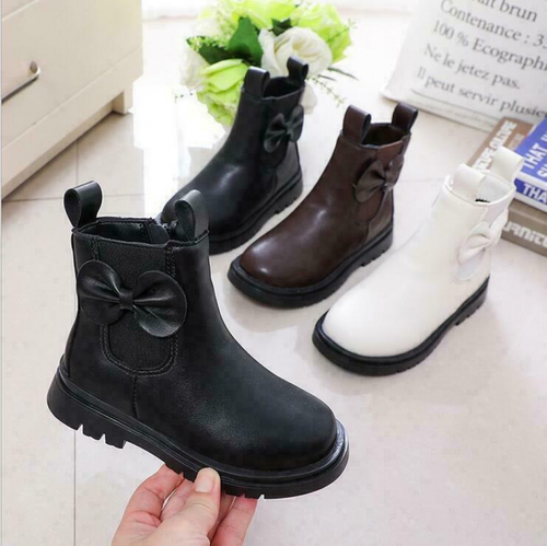 KIDS GIRLS CHILDREN WARM WINTER ANKLE FUR LINED GRIP SOLE SNUGG BOW BOOTS SIZE - Picture 2 of 15
