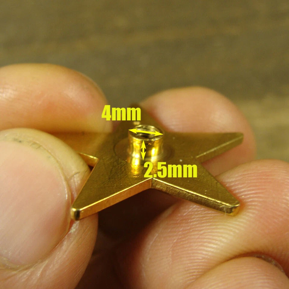 4pk Brass Leathercraft star rivet stud screw back Conchos Fob Wallet Z344 - Image 3 of 4